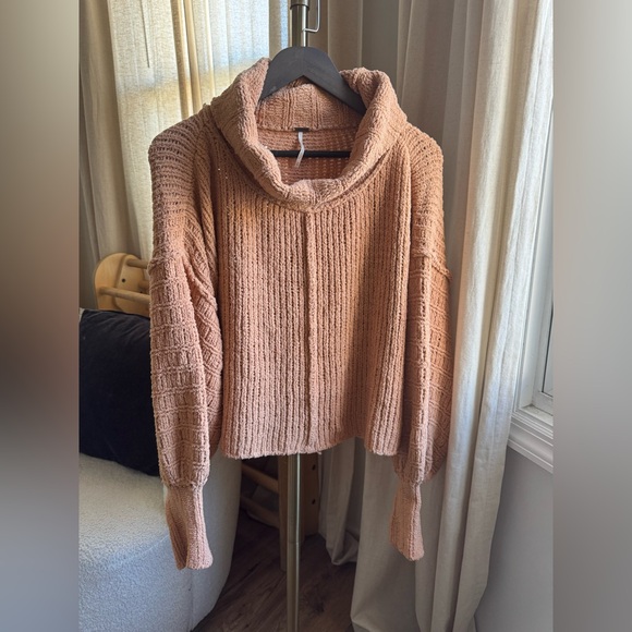 Free People Sweaters - Free People Be Yours Cowl Neck Pullover Sweater in Soft Brown | Small Petite